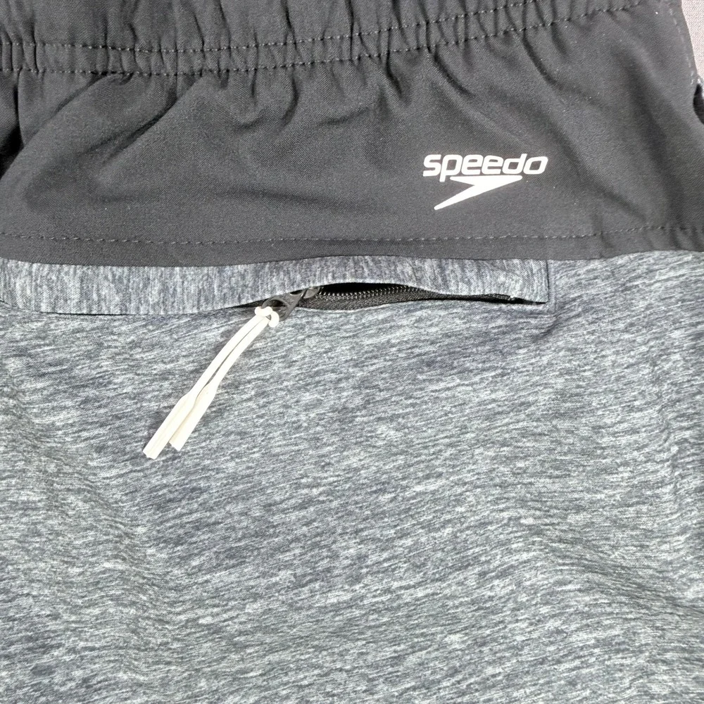 Speedo Mens XL Gray Recycled Polyester 4-Way Stretch Swim Trunks Board Shorts 9